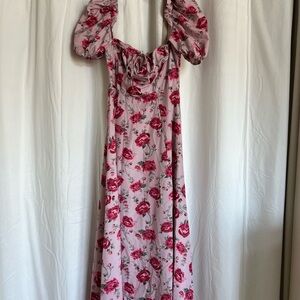 Chic Long Sleeve Floral Dress in Pink